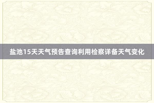 盐池15天天气预告查询利用检察详备天气变化